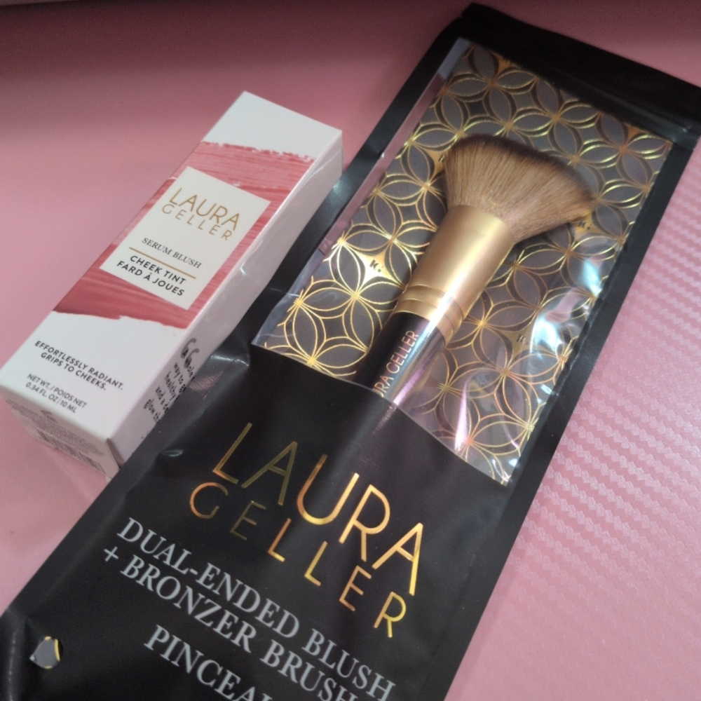 Laura Geller Gold and Black Dual-Ended Brush